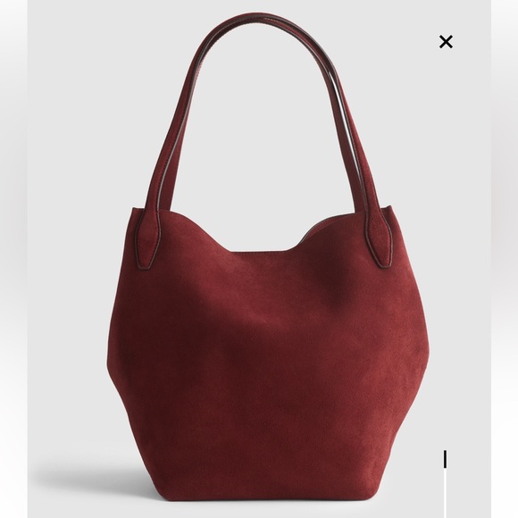The Shopper Tote - Burgundy Suede Women’s Bag - Picture 2 of 6